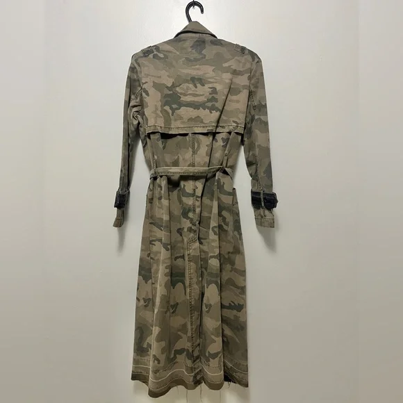 Allsaints camouflage denim trenchcoat